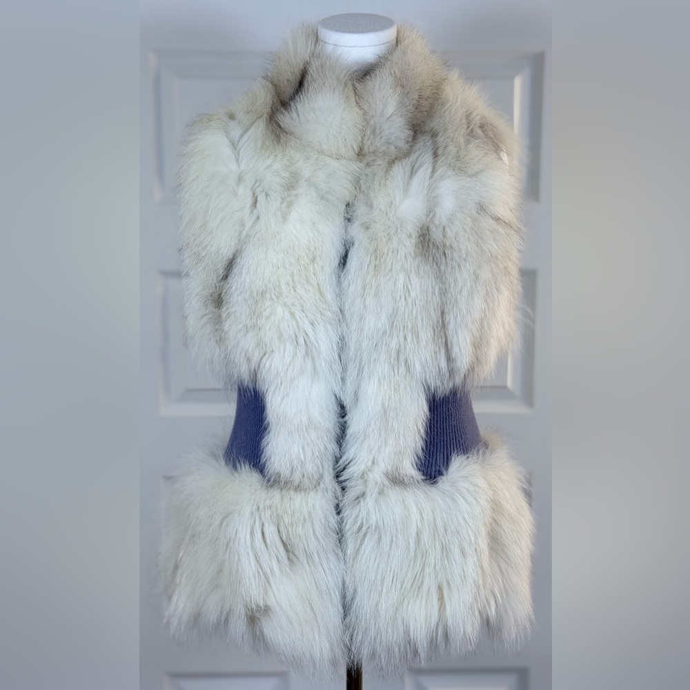 Vintage Italian Blue Fox Fur Vest